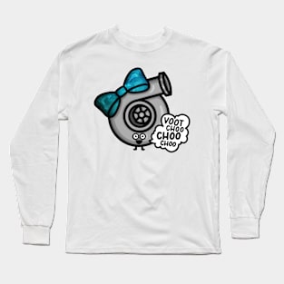 What Does The Cutest Turbo Say - Blue Galaxy Bow Long Sleeve T-Shirt